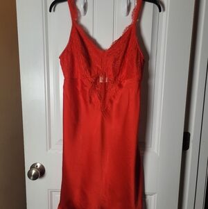 Soma Red Lace Trim Slip
